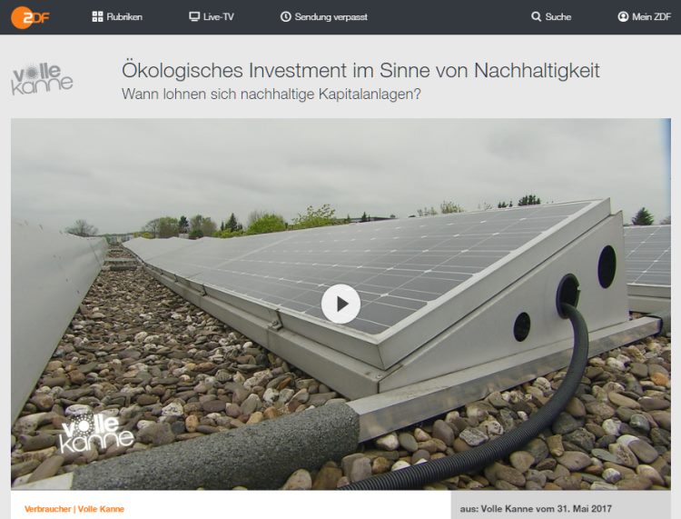 Ökologisches Investment im Sinne von Nachhaltigkeit - ZDF - Verbraucher | Volle Kanne