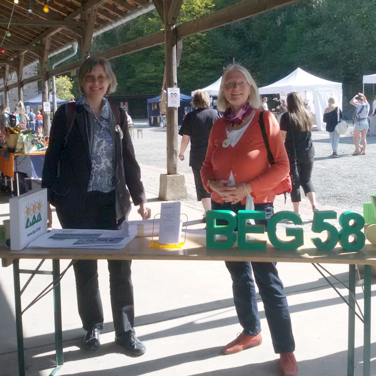 Gemeinschaftsstand der BEG-58 auf dem Ökomarkt auf der Zeche Nachtigall in Witten