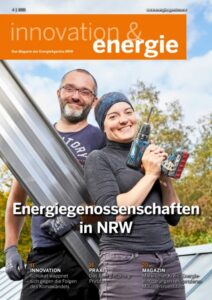Titelbild des Magazins "innovation & energie" ist ein Foto mit unseren BEG-58-Aktiven Andreas Gluscenko und Annika Ebel.