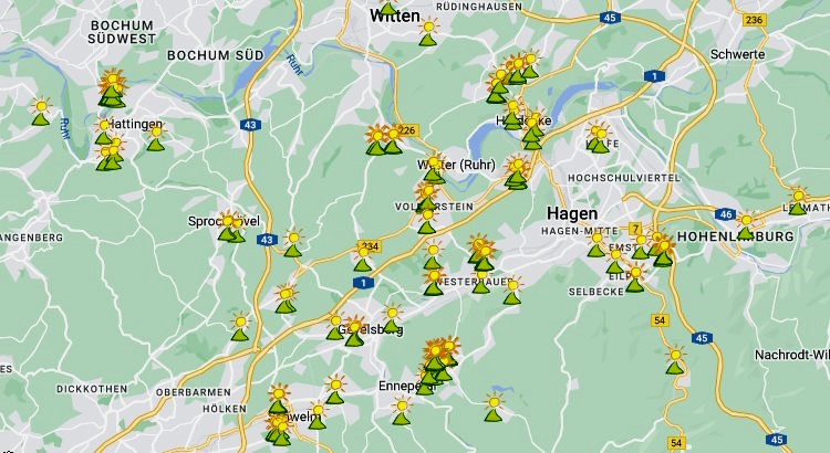 Übersicht der Solaranlagen der BEG-58