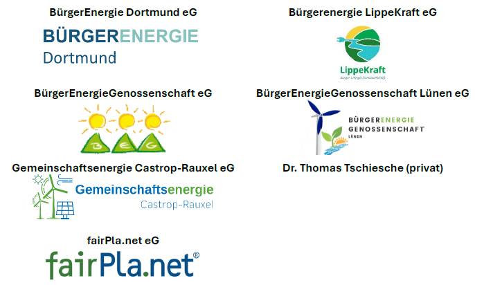 Logos der fünf Bürgerenergiegenossenschaften